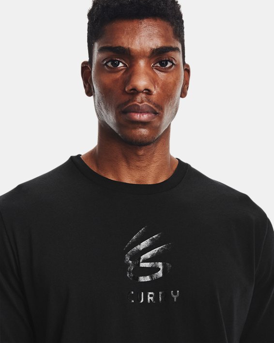 Men's Curry UNDRTD Splash T-Shirt, Black, pdpMainDesktop image number 3